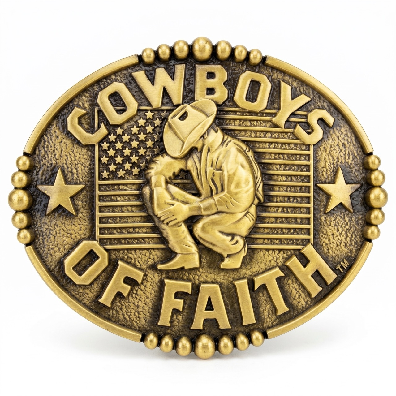 Western Buckle "Cowboys of Faith", gold