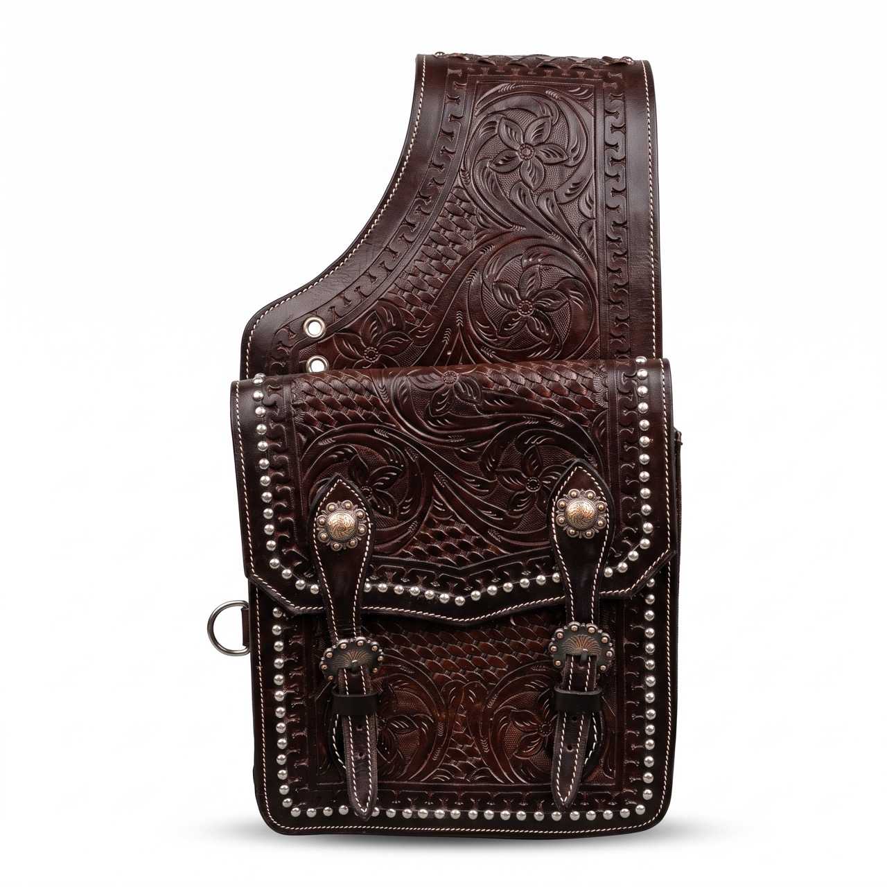 Westernsatteltasche Leder, braun, punziert