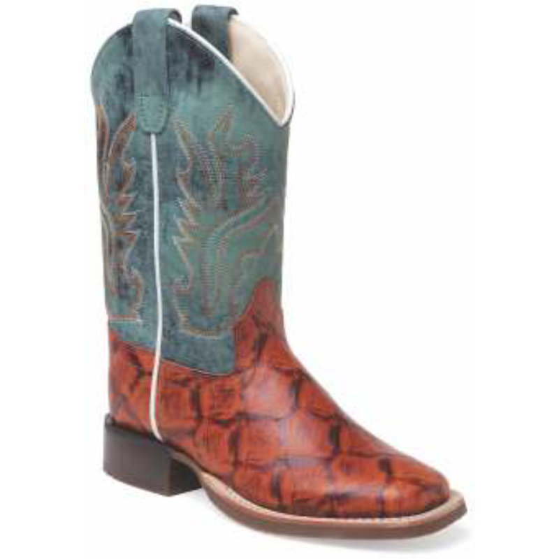 Cowboy boots for children BSC1918, brown-turquoise