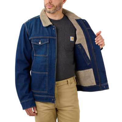 Denim jacket with sherpa lining