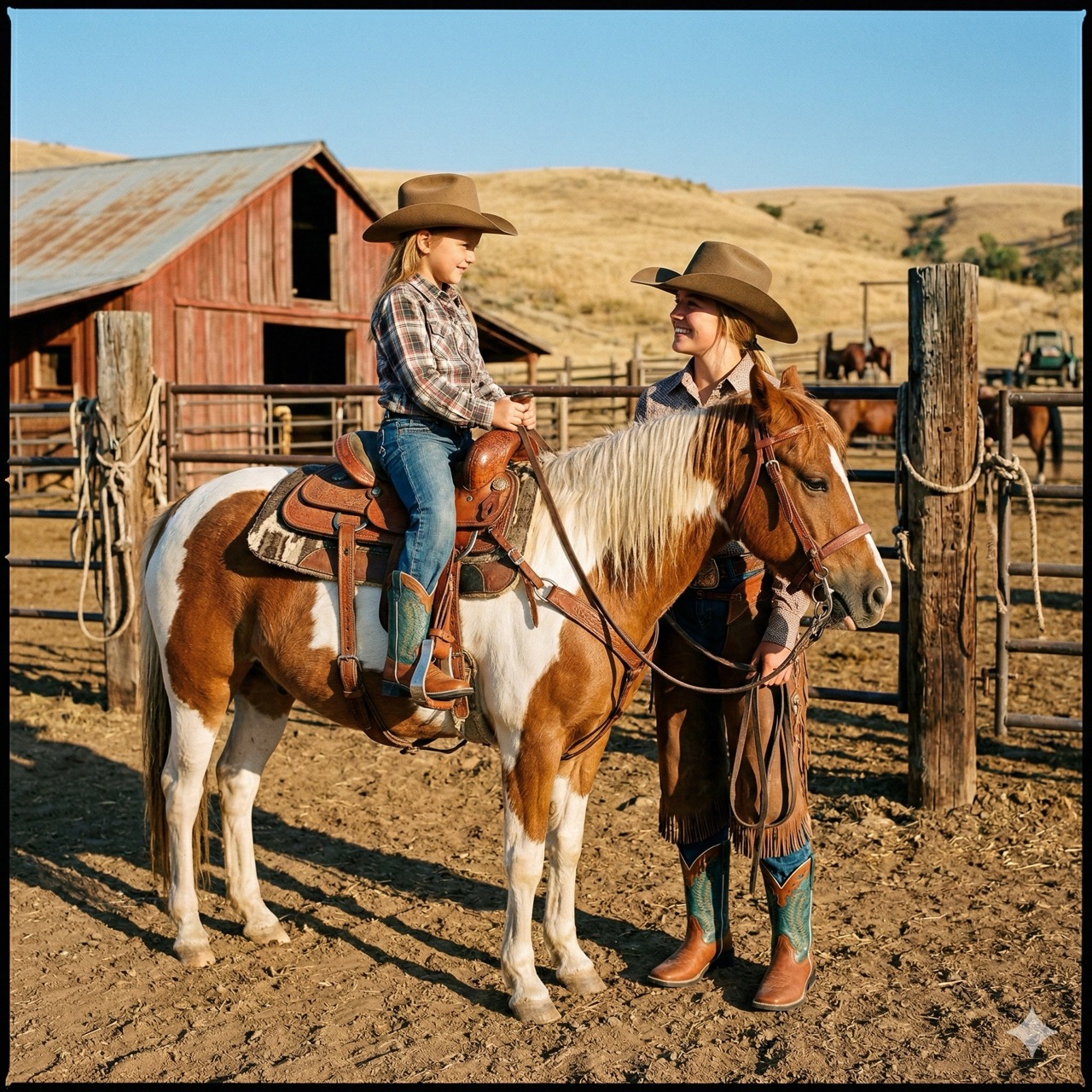 Dětské kovbojské boty BSC1872, hnědo-tyrkysové