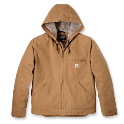 Carhartt Duck jacket with hood and sherpa lining