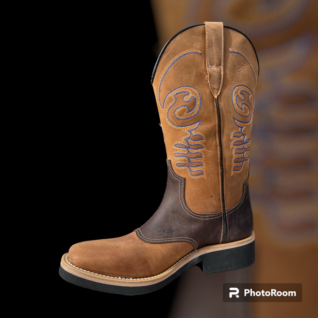 Cowboystiefel MG455 aus geöltem Kalbsleder, braun 