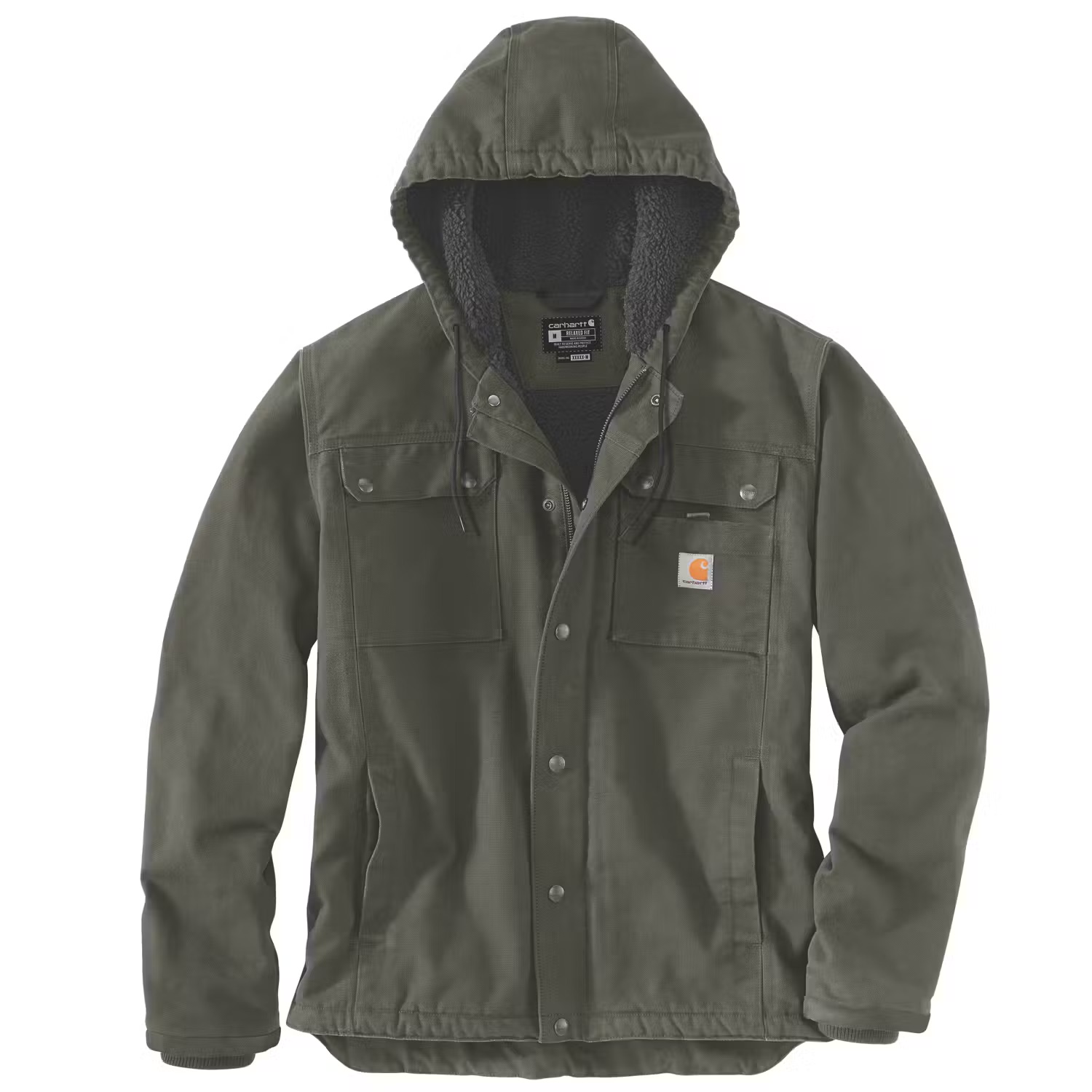 Carhartt 100% Baumwolle Duck Jacke Mit Kapuze Und Warmem Futter