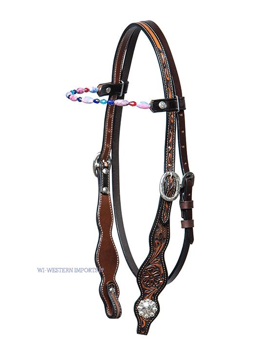 Western snaffle with pink stones