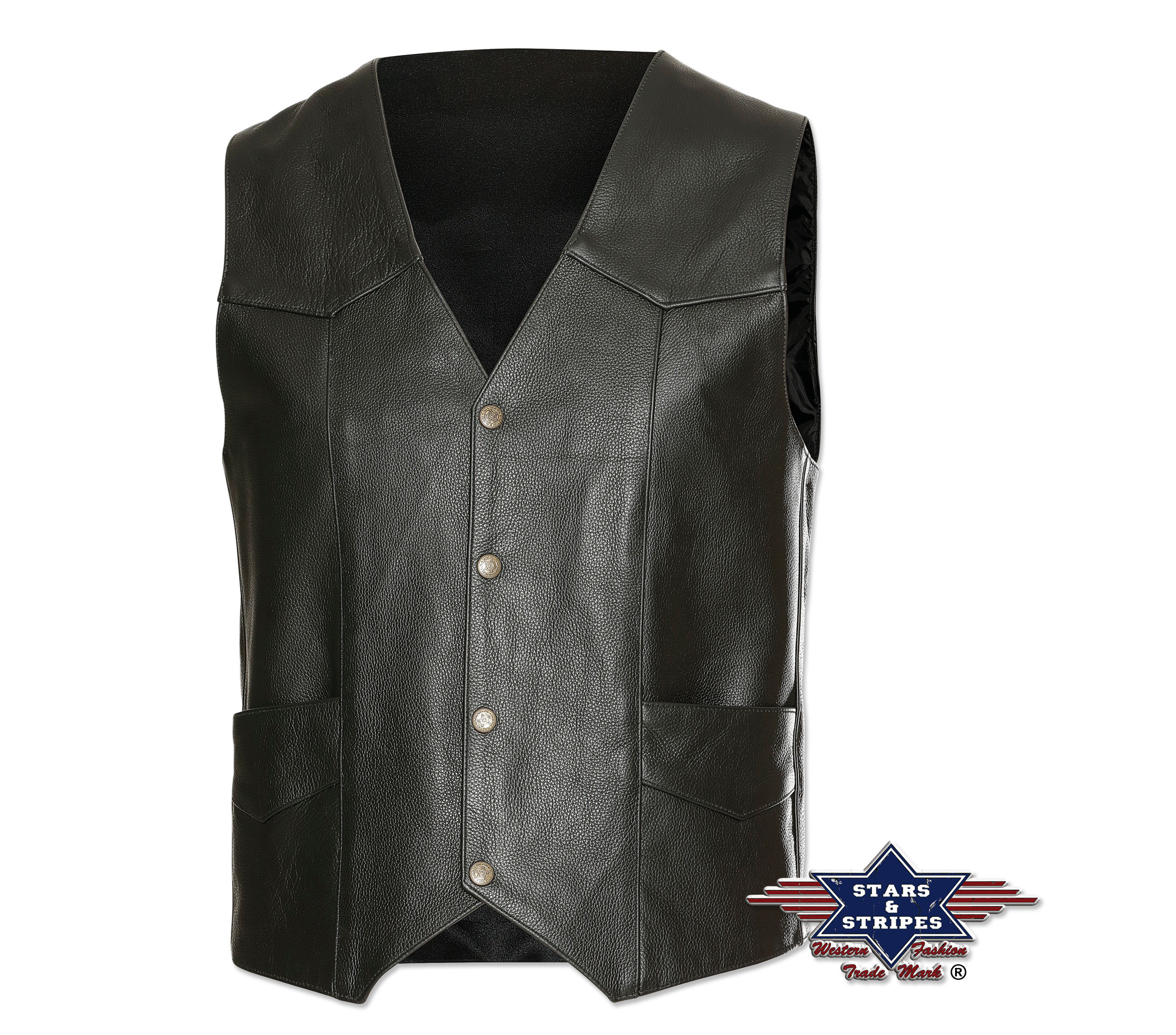 Western biker cowhide leather vest W-01
