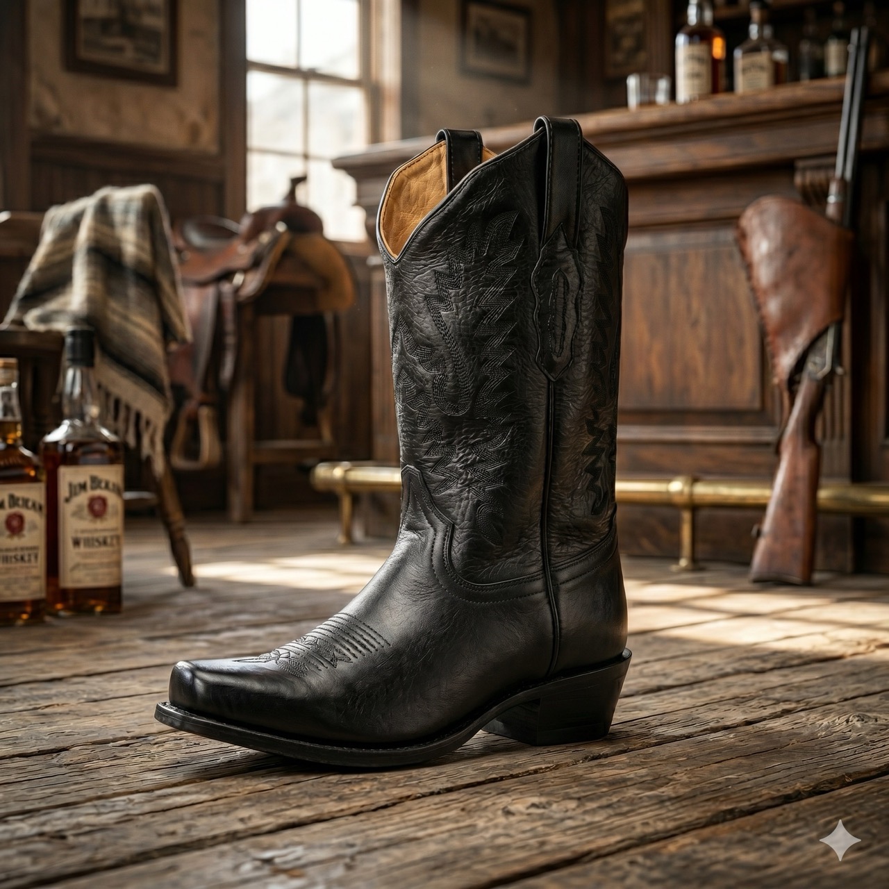 Westernstiefel Damen 18133, schwarz