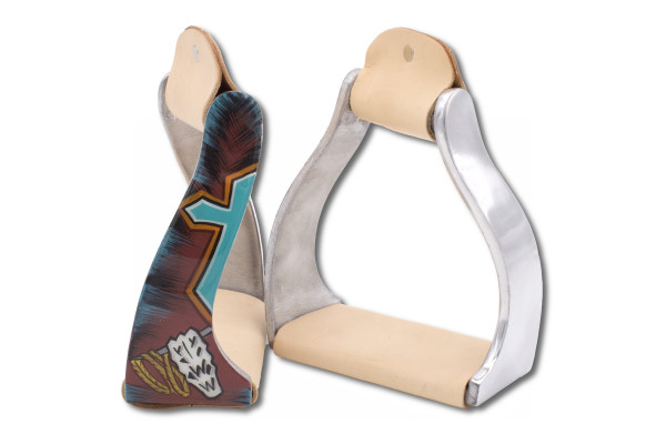 Twisted western stirrups aluminium, cross