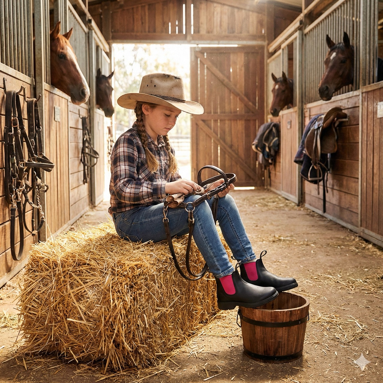 Jodhpurstiefelette Yabbies Black Pink