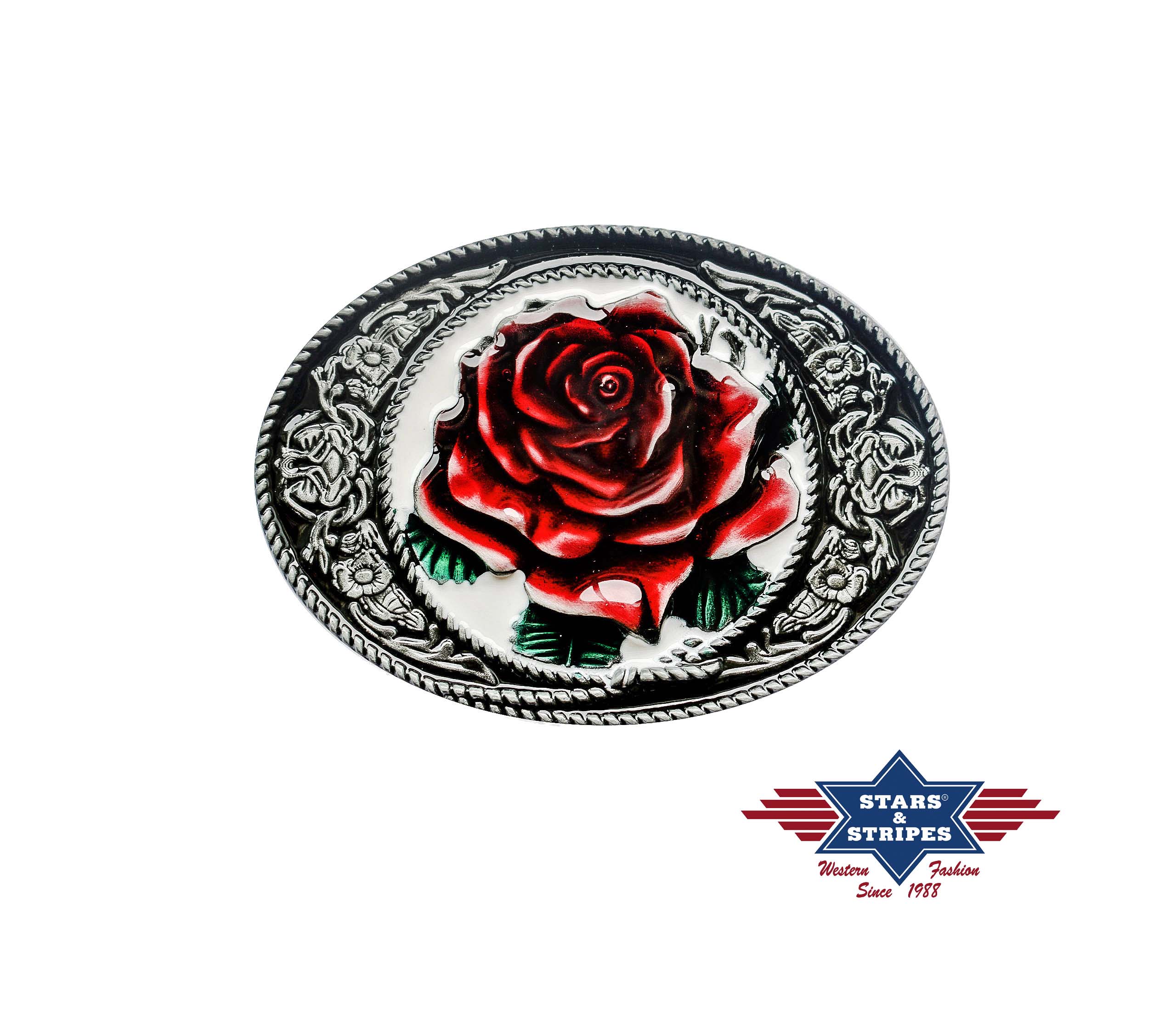 Westernbuckle Belt Buckle Red Rose