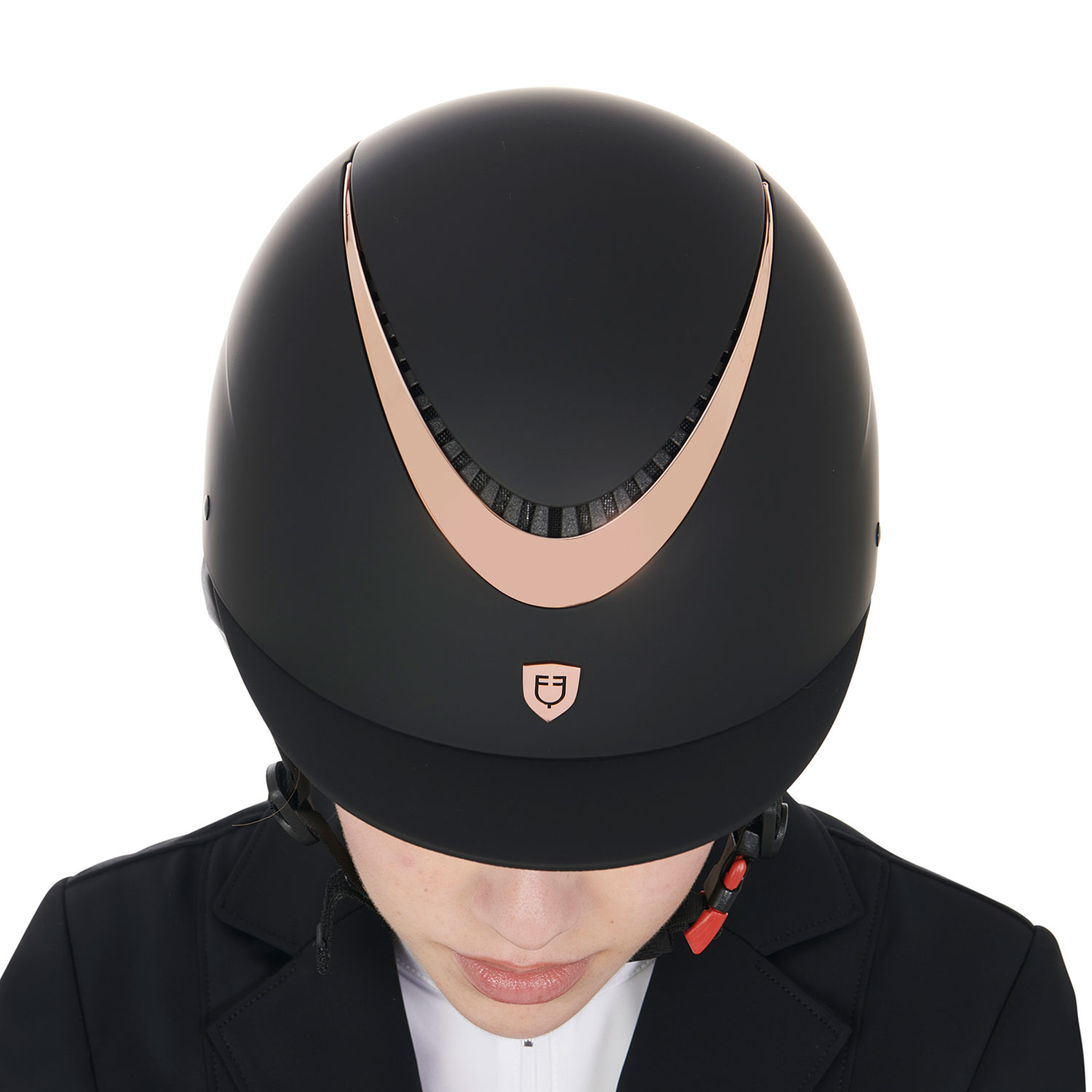 Jezdecká přilba unisex s lesklým lemem EN 1384-2023