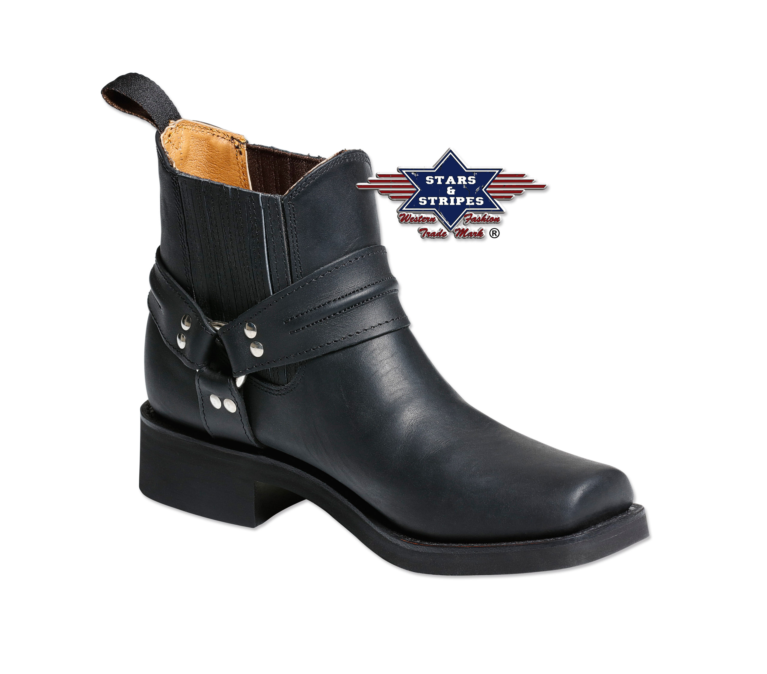 Westernstiefel Biker Boot, schwarz