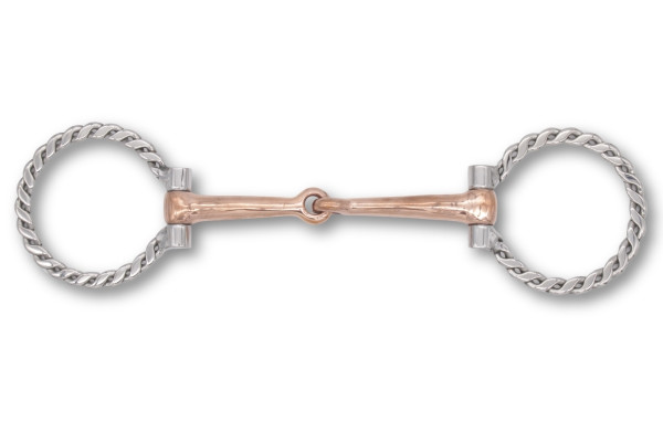 Snaffle Western Bit mit gedrehten Ringen, Westerngebiss 12,5 cm