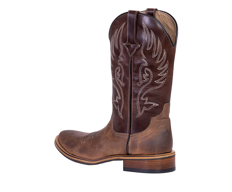 Cowboy boots in oiled calfskin, brown with red-brown shaft