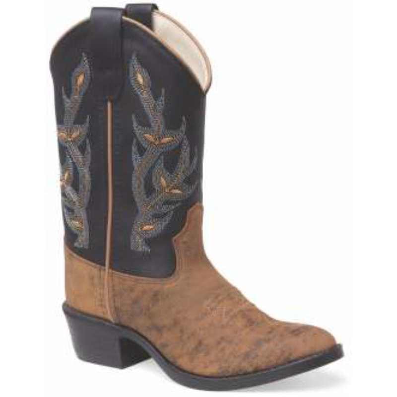Cowboy boots for children 8137, black-beige