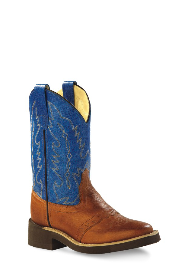 Cowboy boots for children 1729, brown-blue