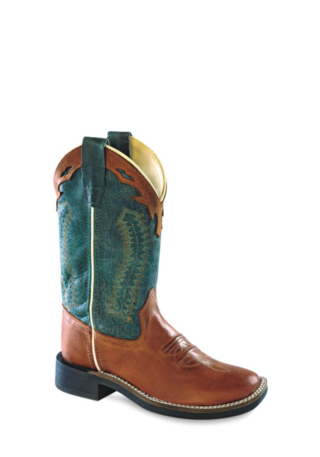 Cowboy boots for children BSC1872, brown-turquoise