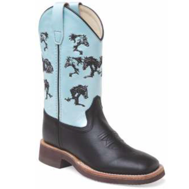 Cowboystiefel für Kinder BSC1930, blau mit Pferdemotiv