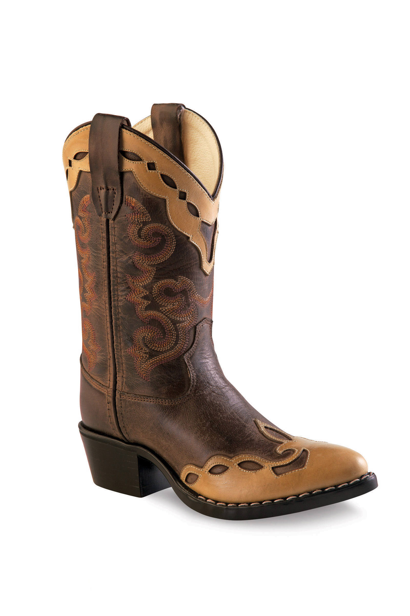 Cowboy boots for children 8159, brown-cream