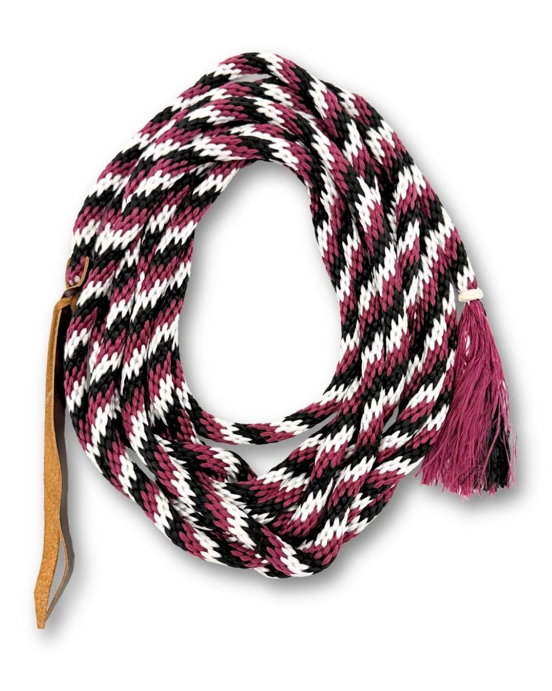 Nylon Mecate, schwarz-weiß-burgundy