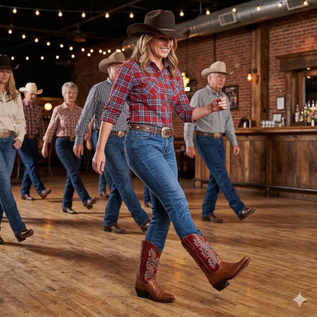 Cowboystiefel für Damen LF1628E, Belcourt, braun/rot