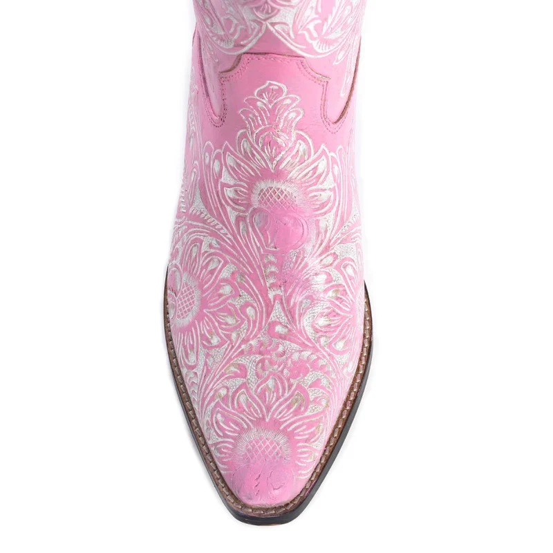 Myra Bag Valentina Trail Hand-Tooled Boots In Pink