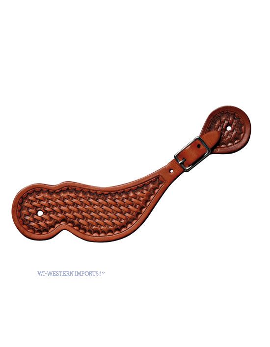 Western spur straps Russet, hand punched