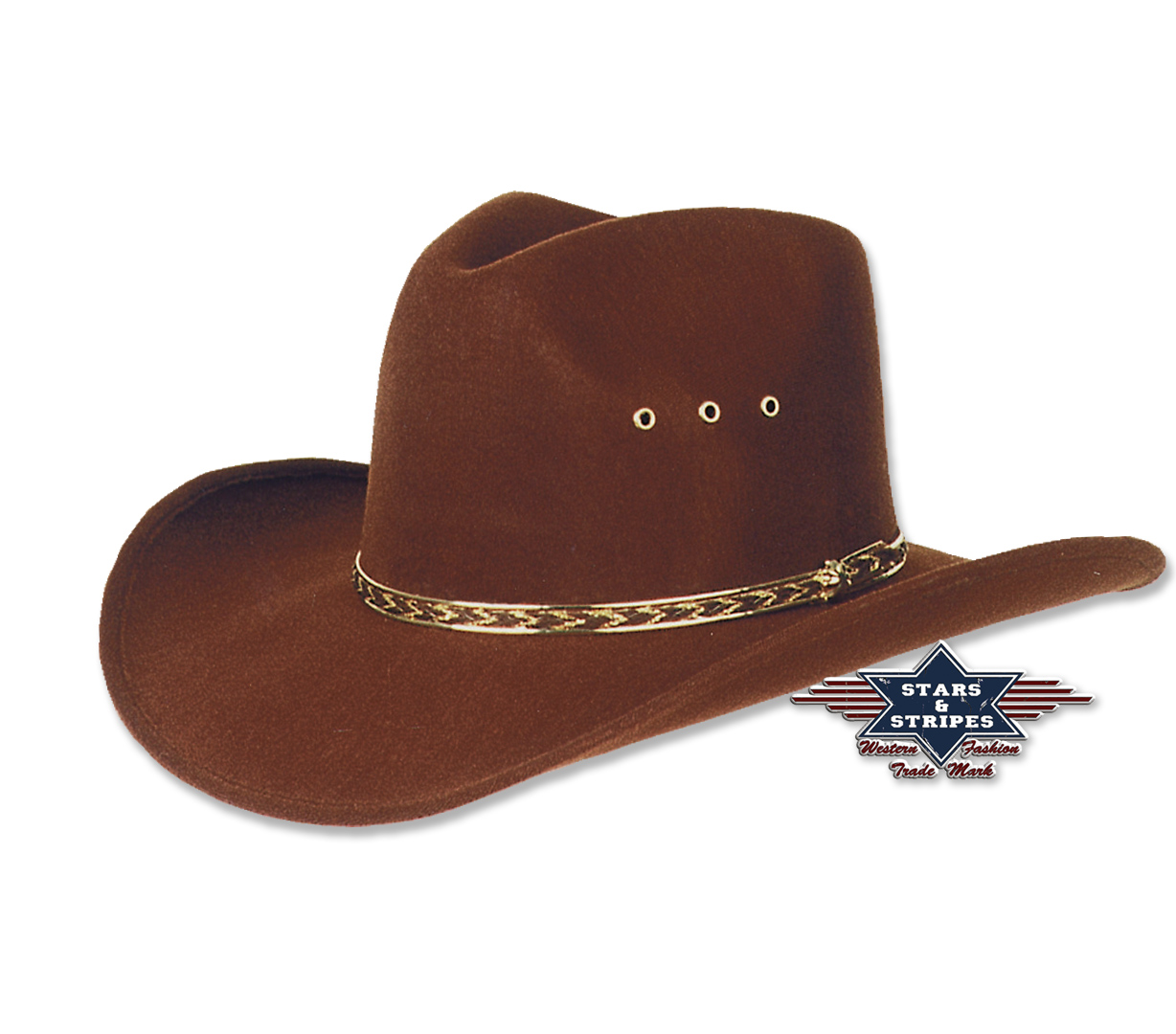 Cowboy Hat Western Hat Stars & Stripes KANSAS BROWN