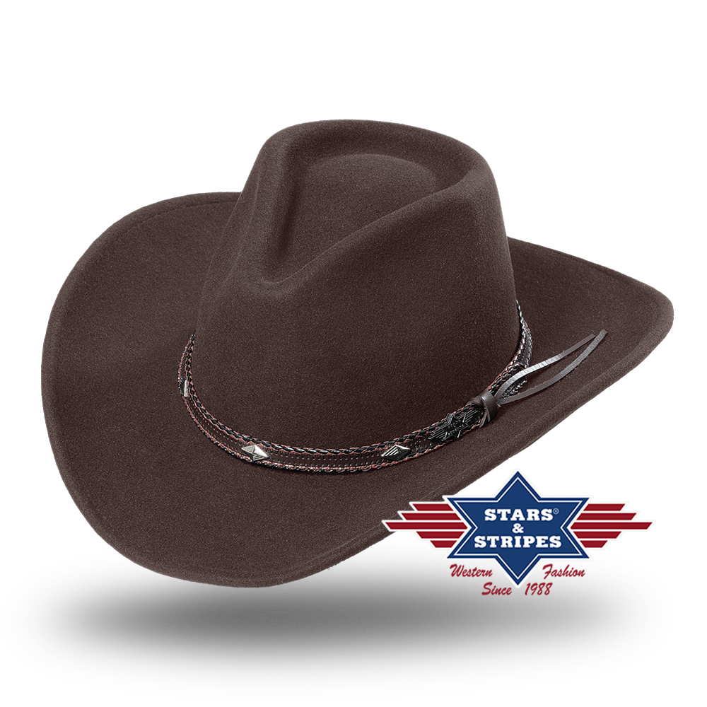 Kovbojský klobouk Westernový klobouk Dallas hnědý