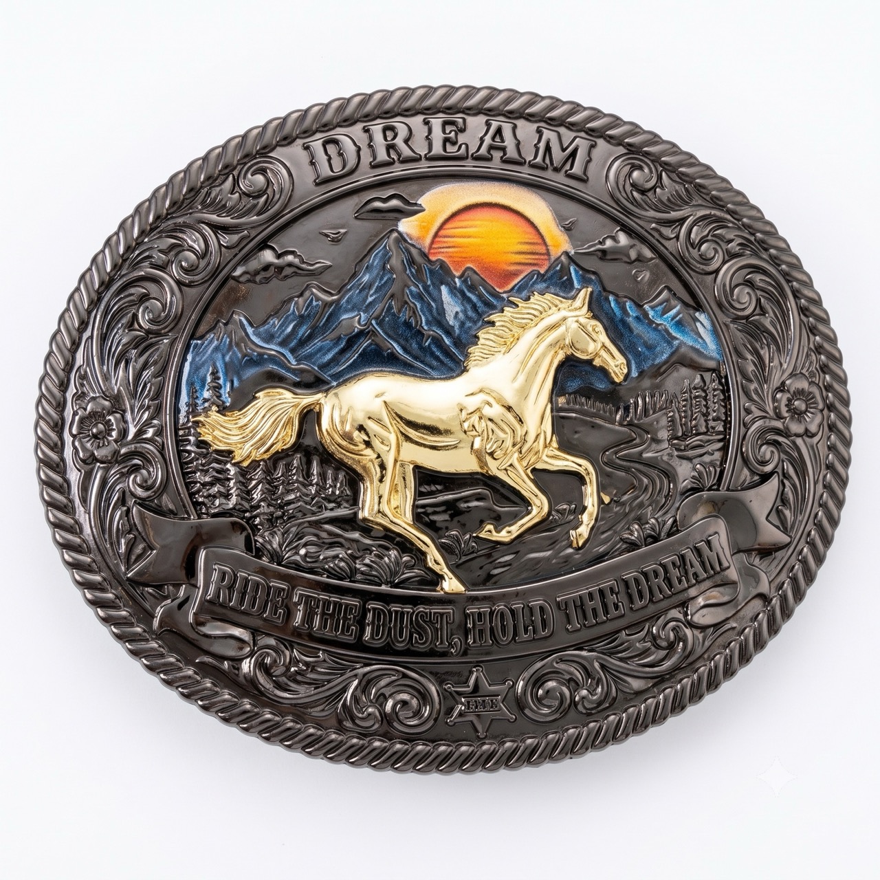 Western Buckle "Ride the Dust – Hold the Dream"