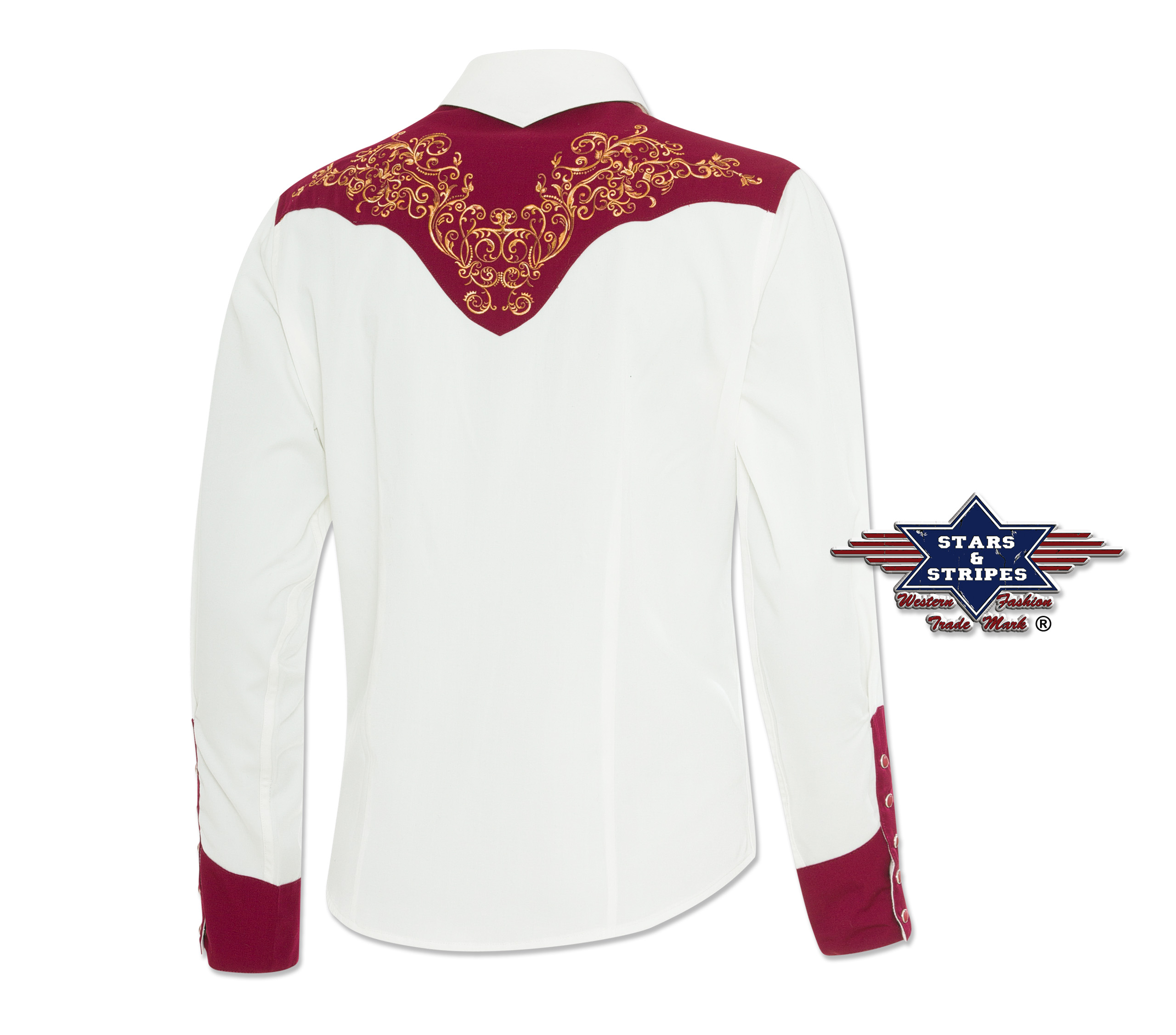Western Blouse Line Dance Blouse LUCIA Ladies white-red