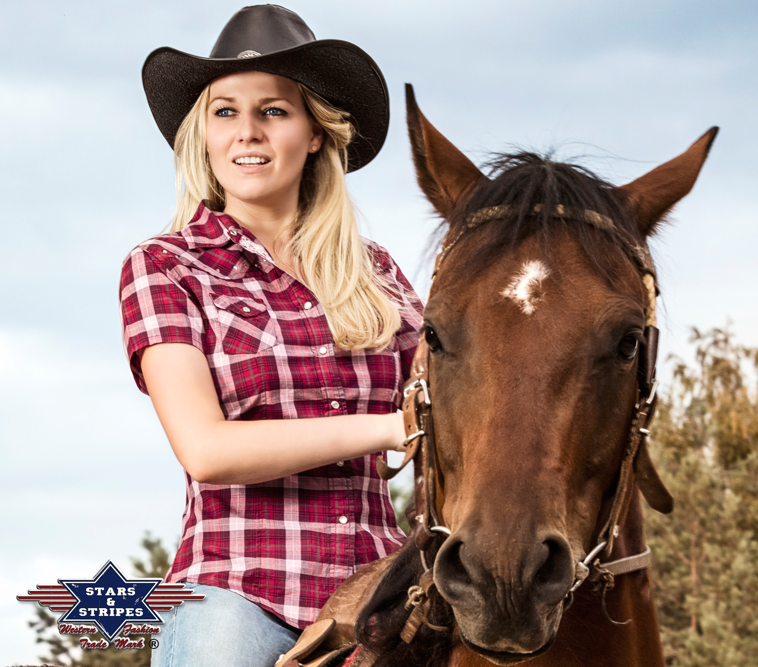 Westernbluse DOREEN Damen, bordeaux