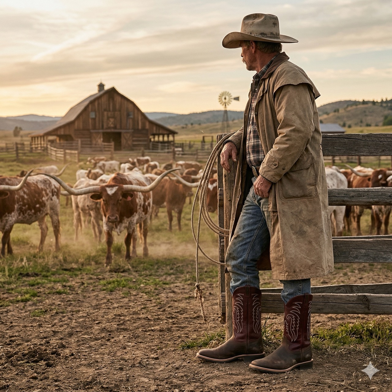 Men's cowboy boots BSM1866, brown-red