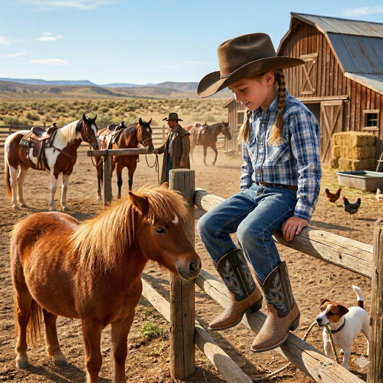 Cowboy boots for children 8137, black-beige