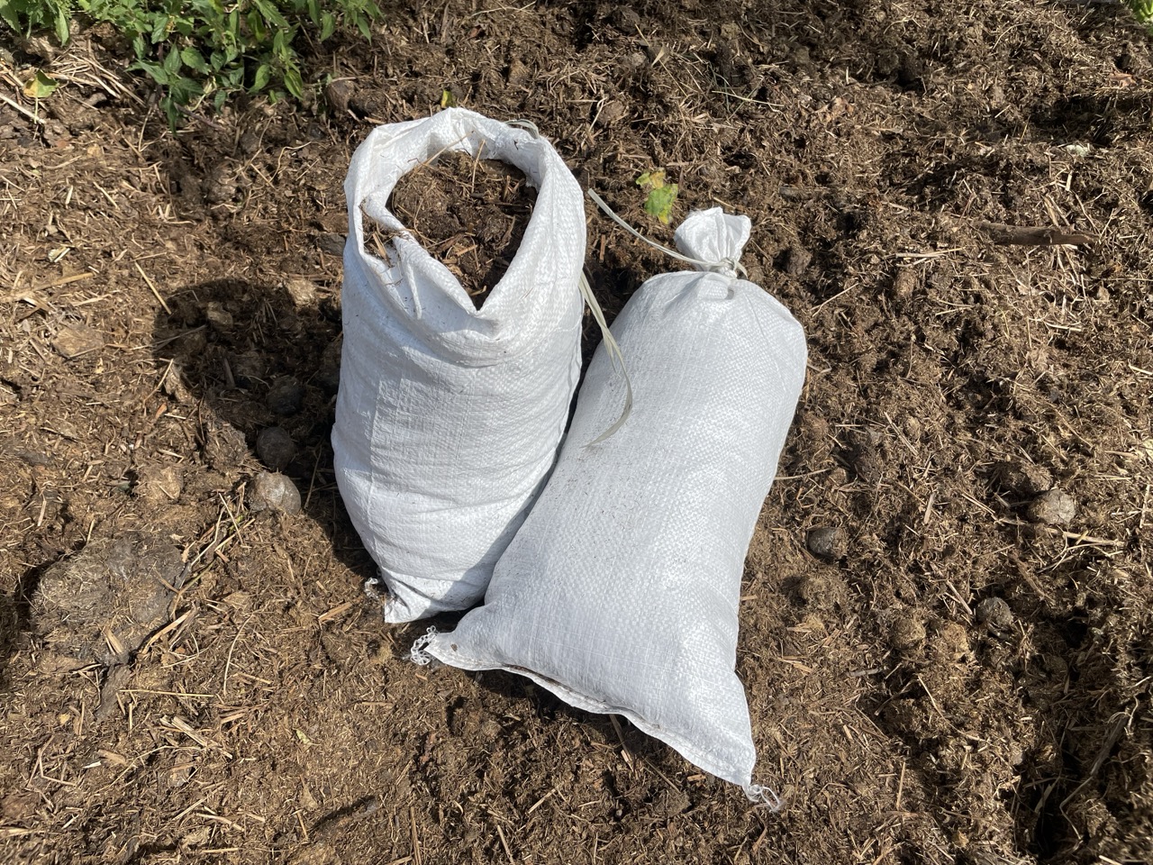 Horse manure plant fertiliser, 10 litre fabric bag