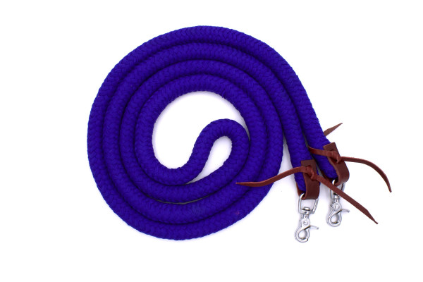 Closed cotton reins, length 3.1 metres, royal blue