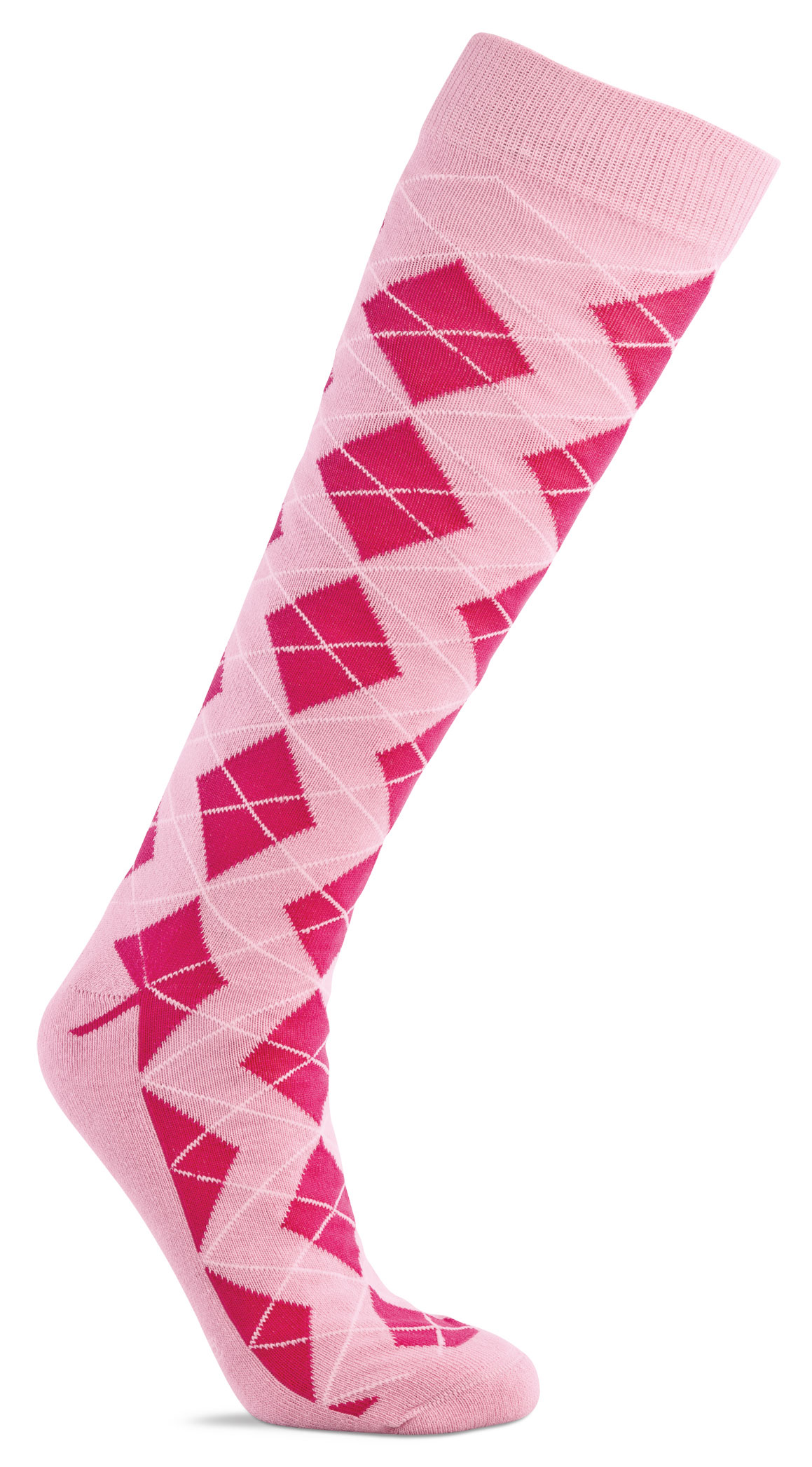 Riding knee socks for children, pink-chequered