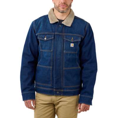 Denim jacket with sherpa lining