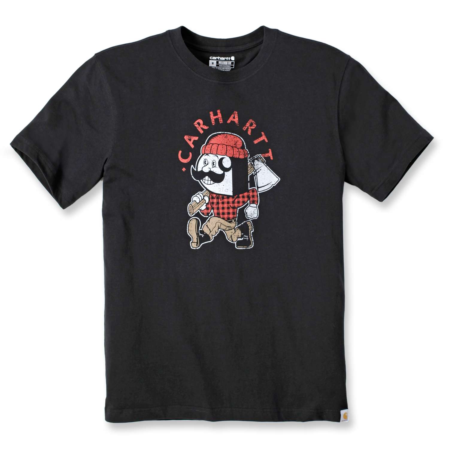 Short-sleeved T-shirt with lumberjack graphic