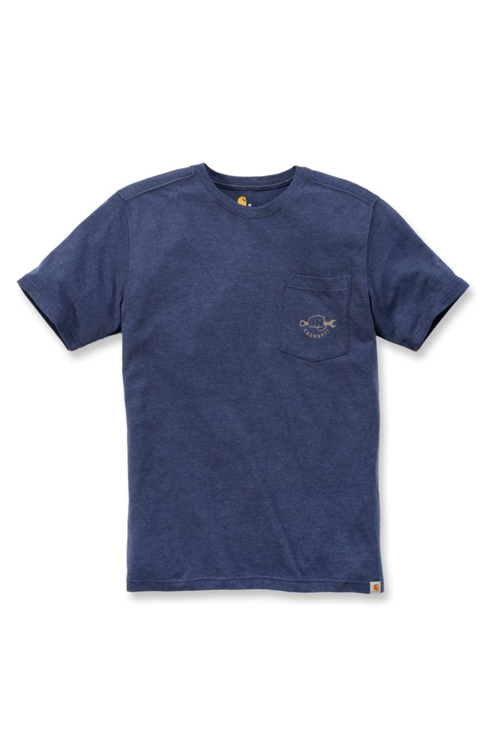 Men's t-shirt with pocket made of durable cotton blend with Carhartt print.