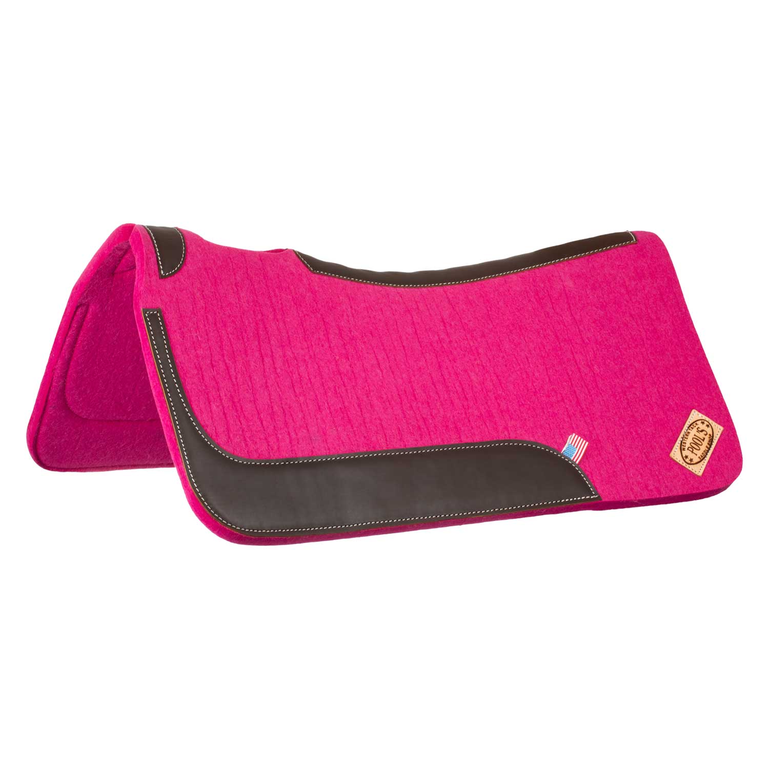 Westernsattelpad aus Filz m. Ledereinsätzen 32x32