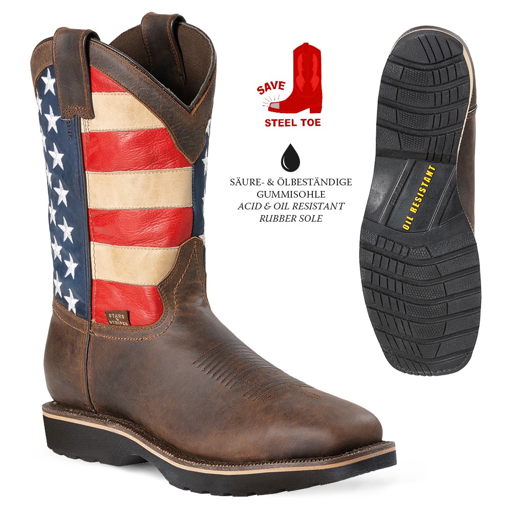 Westernstiefel WB-65 Herren, US-Flagge