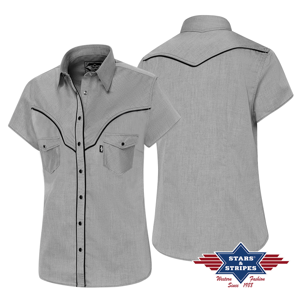 Western blouse A-18, grey